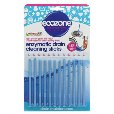 Ecozone Enzymatic Drain Sticks - Vegan & Natural - Say Goodbye to Clogs & Bad Smells for a Whole Year!