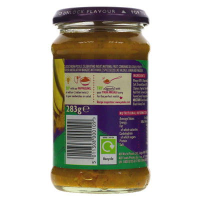 Pataks Mango Pickle - Medium: Tangy and spicy, made with authentic Indian spices, gluten-free and vegan. Perfect for adding a kick to your meals.