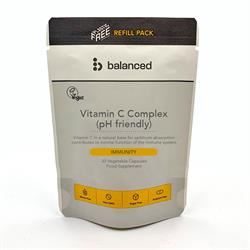 Balanced | Vitamin C Complex (pH Friendly) 30 Veggie Caps - Refill Pouch | 30 capsule