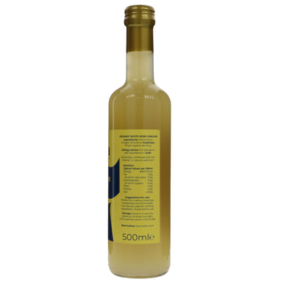 Organic White Wine Vinegar with 'Mother' - 500ml - Perfect for dressings, marinades and sauces. Vegan & organic.