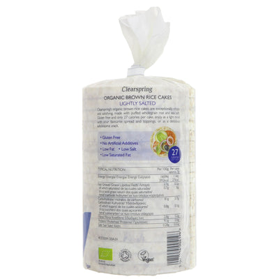 Clearspring Brown Rice Cakes: gluten-free, organic, vegan, and only 27 calories per cake for a wholesome snack or light meal.