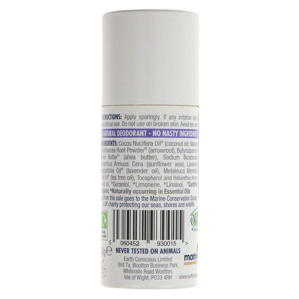 Earth Conscious | Natural Deodorant - Lavender | 60g