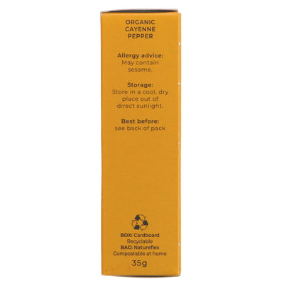 Organic cayenne pepper - add heat to your meals! Vegan-friendly, perfect for soups, stews, and sauces. Elevate your cooking game with Suma.