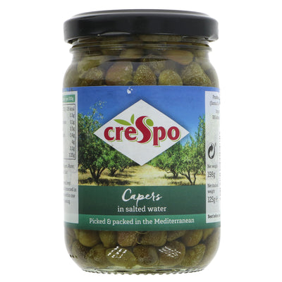 Crespo Vegan Capers: Tangy and Salty Burst of Flavor for Salads, Pasta and Sauces. No VAT Charged,