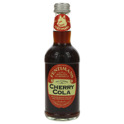 Limited edition Fentimans Cherry Cola - gluten-free, vegan, and no added sugar. Perfect on its own or with your favorite meal.