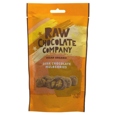 Organic Chocolate Covered Mulberries. Chewy toffee caramel flavor. Gluten-free. Vegan. No added sugar. Indulge guilt-free!