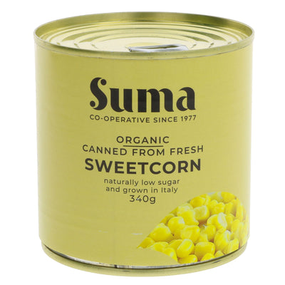 Organic, vegan sweetcorn: naturally sweet & low in sugar. Perfect for salads & soups. No added sugars.