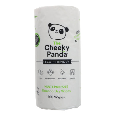 The Cheeky Panda Multi Purpose Dry Bamboo Wipes - Soft, strong, and 100% biodegradable. Perfect for baby's skin. Vegan.