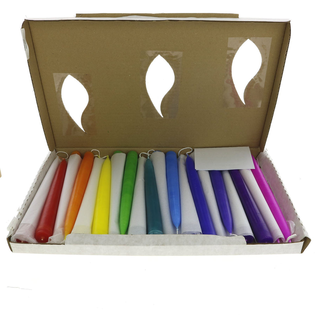 Moorlands Candles | Candle - Std Rainbow Select 9" - 10 Pairs, 0.85" | 1 pairs