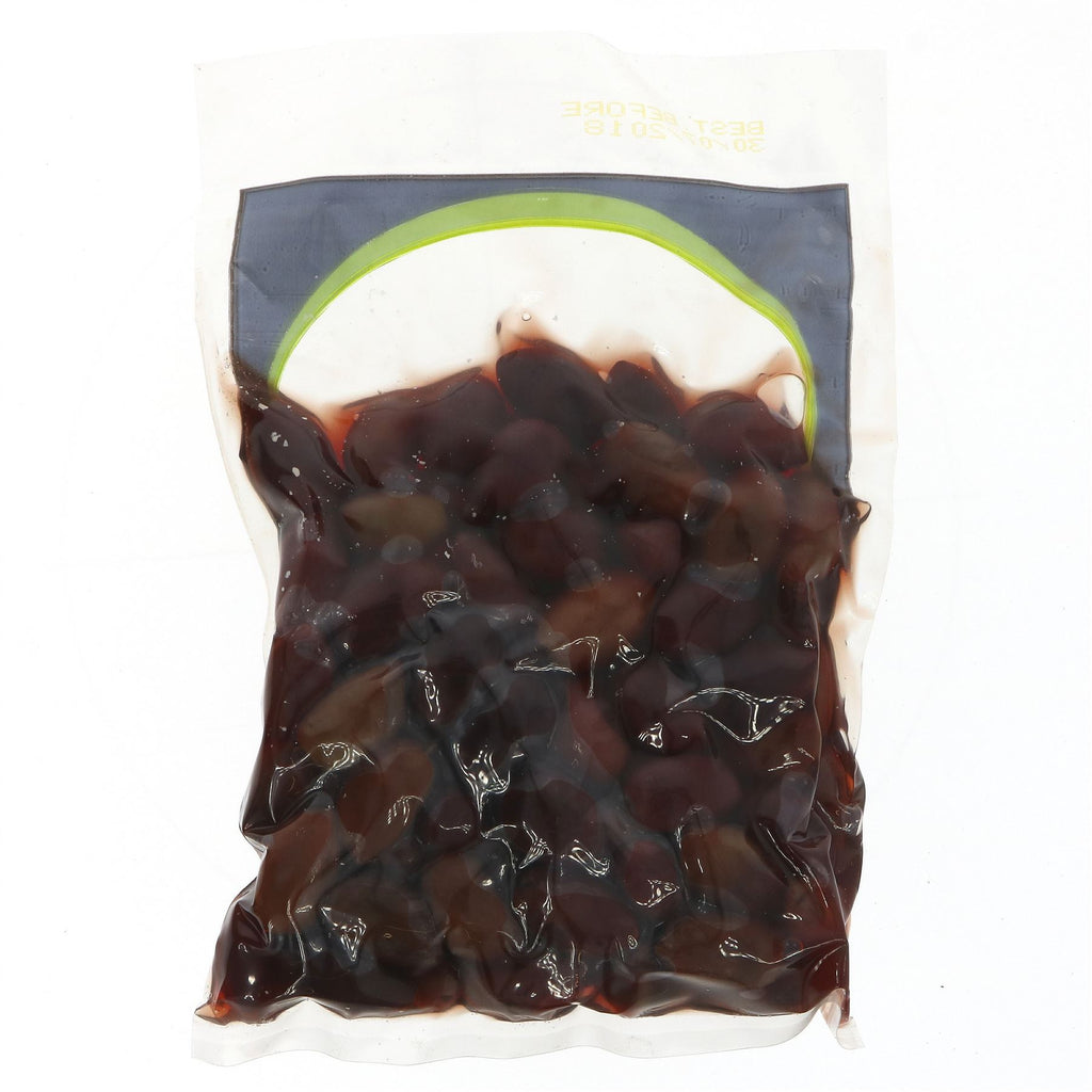 Indulge in Sunita's Vegan Black Kalamon Olives - perfect for Mediterranean dishes, salads & more! 450g.