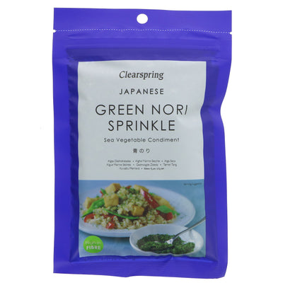 Clearspring Green Nori Sprinkle - Vegan seasoning for pizza, pasta, rice, noodles, soups, salads, and more. 20g. No VAT.