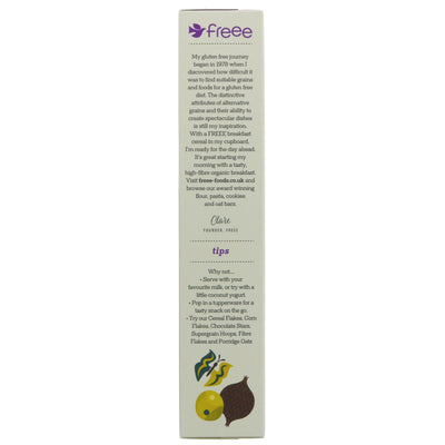 Gluten-free, organic, vegan Fruit and Fibre Flakes by Doves Farm. Perfect for a healthy breakfast or snack with your favorite milk or yogurt.