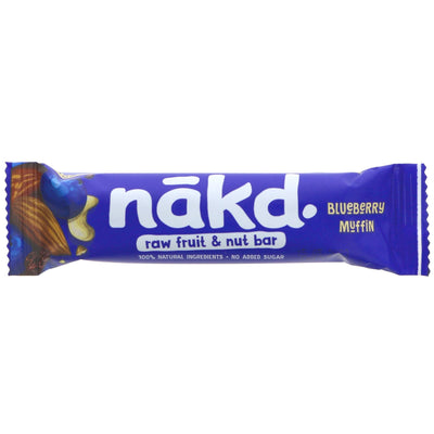 Nakd Blueberry Muffin bar - perfect guilt-free snack or on-the-go breakfast! Gluten-free, vegan, 1 of your 5 a day.