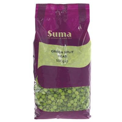 Suma 500g green Split Peas - perfect protein-rich vegan addition to your hearty soups and stews.