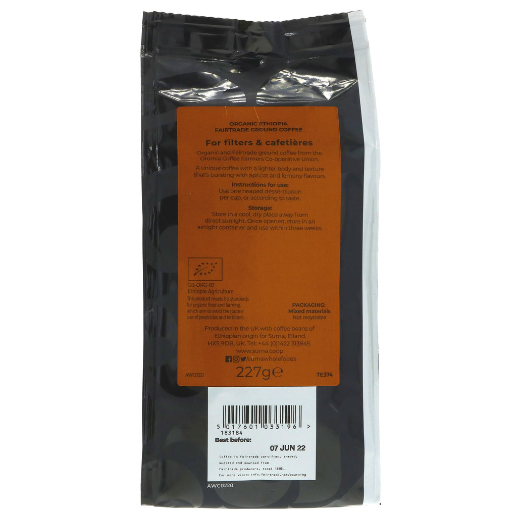 Suma | Ethiopia Yirgacheffe Ground - Strength 3, Apricot, Lemony | 227g