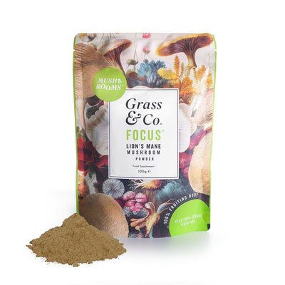 Grass & Co | Focus Mushrooms Powder Ginseng Omega 3 | 100g