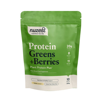 Nuzest | Protein Plus Greens Berries Vanilla Caramel | 300g