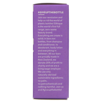 Indulge in lavender and peppermint with Ethique's vegan, Fairtrade solid body wash - guilt-free luxury.