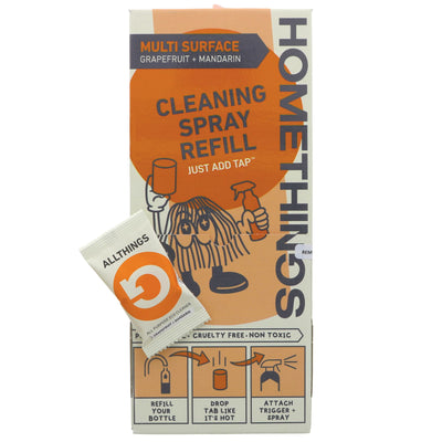 Homethings Multi Surface Refill Tabs x 18 - Grapefruit & Mandarin | Vegan & Non-toxic | Eradicate plastic waste.