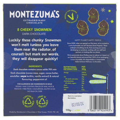 Montezuma's | Dark Chocolate Solid Snowmen | 110g