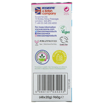 Ecozone | Laundry Tablets - Brightening - Pure Oxygen Pure Brightening | 48 tablets