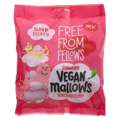 Free From Fellows Strawberry Mallows: Vegan, No Added Sugar, guilt-free snacking.