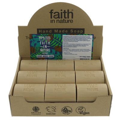 Organic Coconut Soap - 100g | Faith In Nature 100% Natural Fragrance | Vegan & Chemical-Free