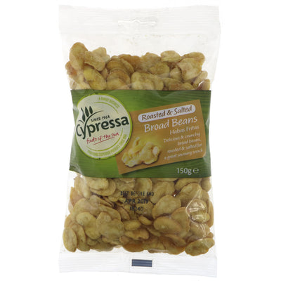 Cypressa's roasted & salted broad beans - vegan & full of flavor. Perfect for on-the-go snacking or adding to recipes.