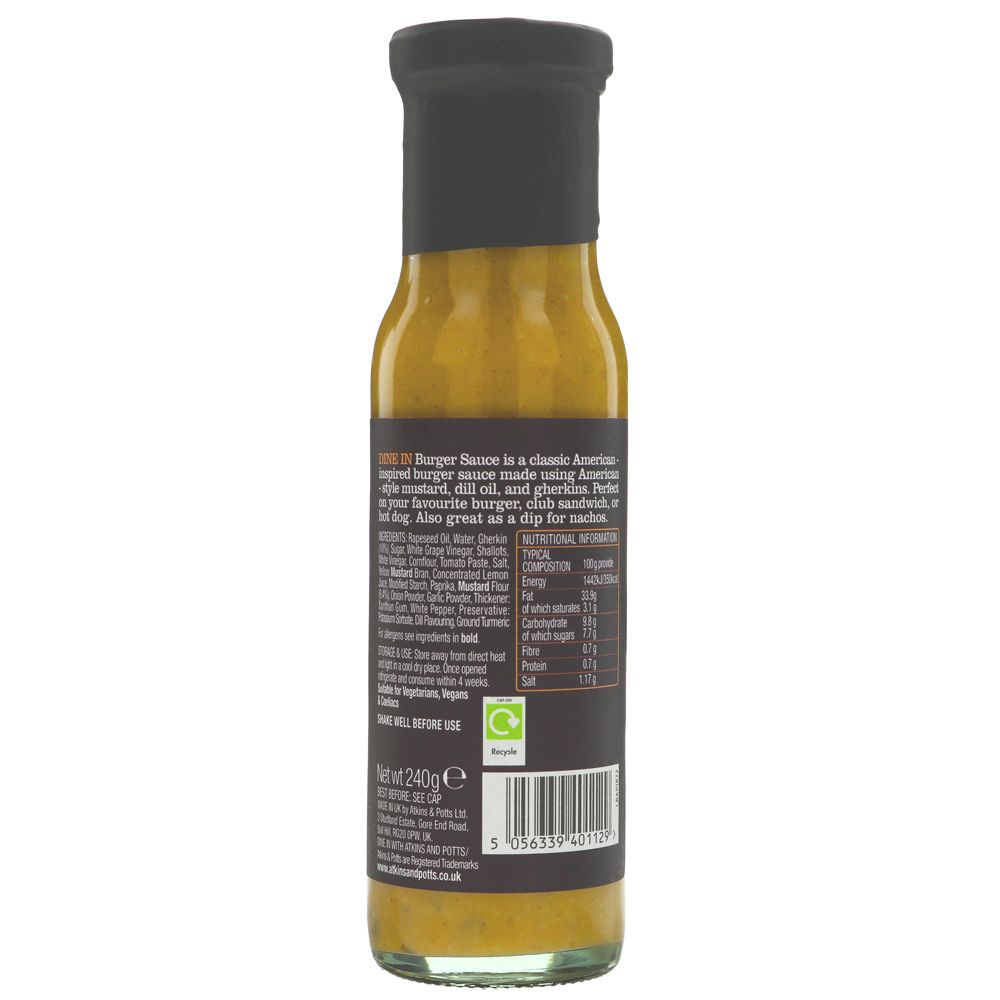 Vegan Burger Sauce | Creamy & tangy flavors perfect for burgers, fries & more. No VAT. Part of Food & Drink collection & Vegan collection.