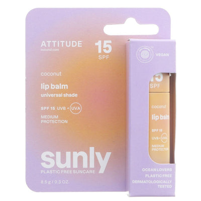 ATTITUDE | Sunly Lip Balm Coconut SPF15 | 1 x 12 x 8.5g