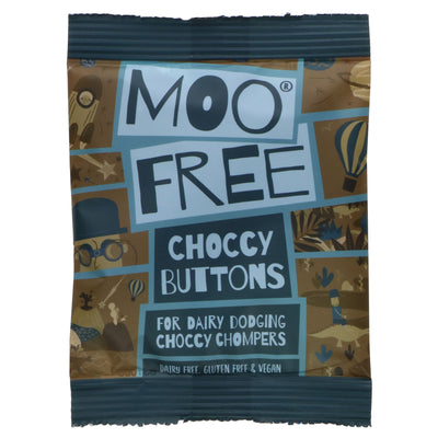 Moo Free Buttons - Original | Guilt-free vegan chocolate treats with no added sugar & gluten-free | Perfect for snacking & baking.