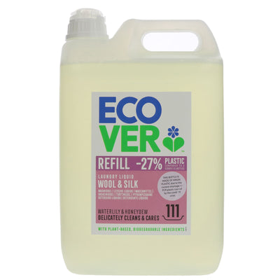 Ecover Laundry Liquid - Delicate | 5L | Gentle woolcare & subtle lavender scent | Vegan & eco-friendly