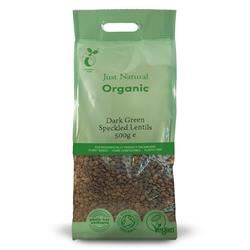 Just Natural Organic | Organic Dark Green Speckled Lentils 500g | 500g