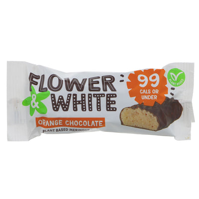 Vegan Orange Meringue Bar by Flower & White. Gluten-free, vegan, and dipped in vegan chocolate. Perfect for a guilt-free treat.