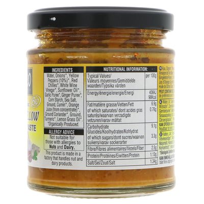 Organic, Vegan Thai Yellow Curry Paste for Flavorful Stir-Fries, Soups, and Curries - Geo Organics, 180g.