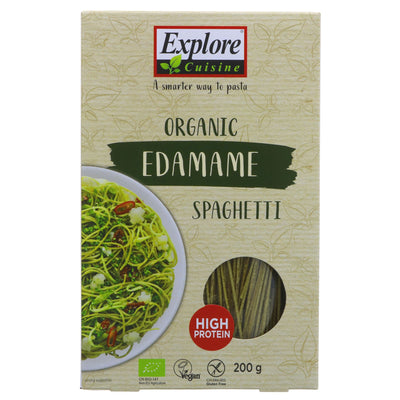 Explore Cuisine Edamame Bean Spaghetti - high protein, high fibre vegan pasta. Gluten-free & organic. A wholesome alternative to regular pasta.