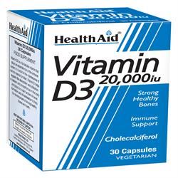 HealthAid | Vitamin D3 20000iu - 30 Vegicaps | 30vegicaps