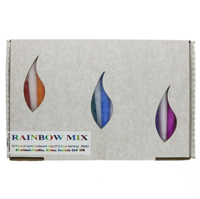 Moorlands Candles | Candle - Std Rainbow Select 9" - 10 Pairs, 0.85" | 1 pairs