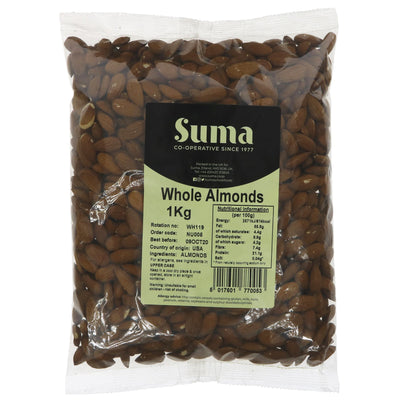 Suma's Vegan Almonds - Nutritious, calcium-rich, & perfect for snacking, baking, or adding to savoury dishes. No VAT charged.