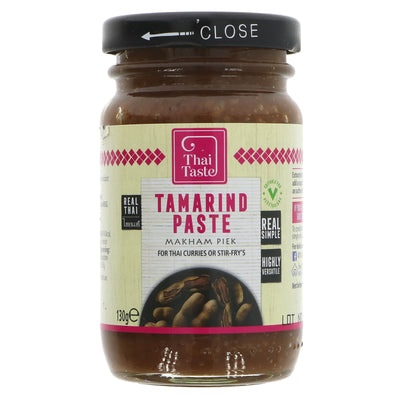 Thai Taste Tamarind Paste, 130g: Tangy & sour flavour for Asian dishes. Authentic Thai taste. Gluten-free, vegan & no added sugar.