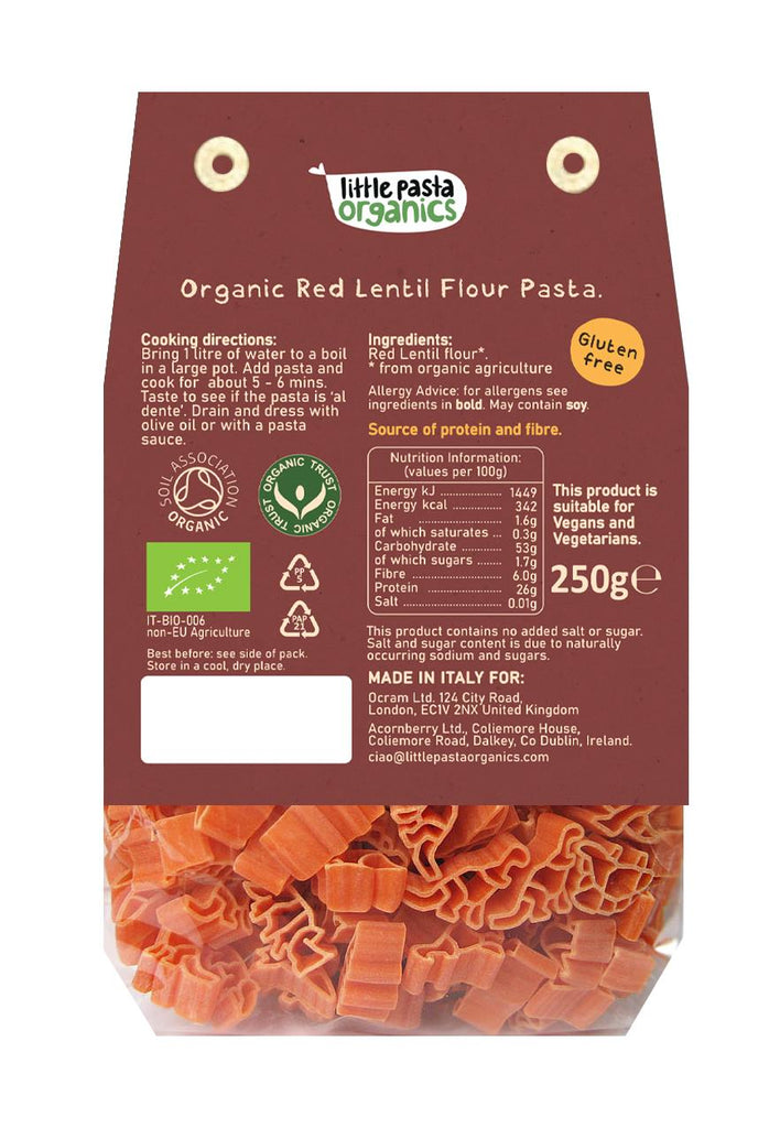 Little Pasta Organics | Red Lentil Dinosaur Pasta | 250G