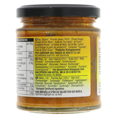 Organic, Vegan Thai Yellow Curry Paste for Flavorful Stir-Fries, Soups, and Curries - Geo Organics, 180g.