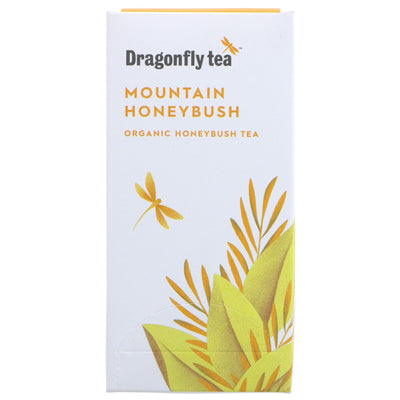 Organic, caffeine-free Mountain Honeybush Tea by Dragonfly Tea - perfect hot or iced, no need for milk or sugar. Vegan-friendly!