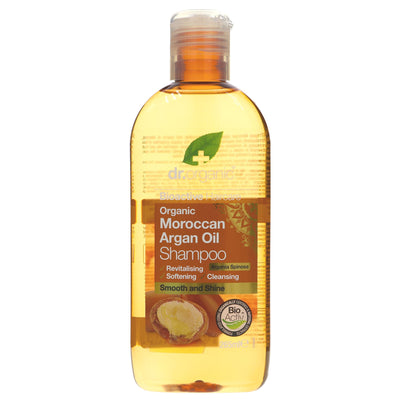 Vegan Moroccan Argan Oil Shampoo by Dr Organic - 265ml bottle for silky smooth hair. Part of the vegan ARGAN OIL range