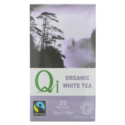Fairtrade, organic, vegan white tea: delicate and sweet, perfect for a relaxing afternoon. 25 bags. No VAT.