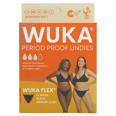 WUKA Period Pant Medium Flow - Vegan, adjustable, reusable underwear. Holds 2-3 tampons worth of blood and saves 200 disposables from landfill.