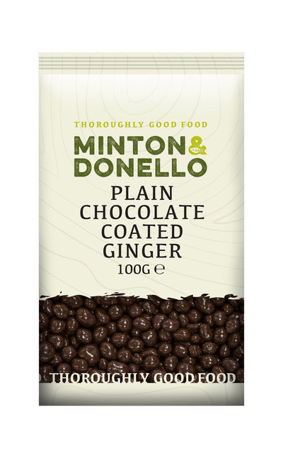 Minton & Donello | Plain Chocolate Coated Ginger | 100g