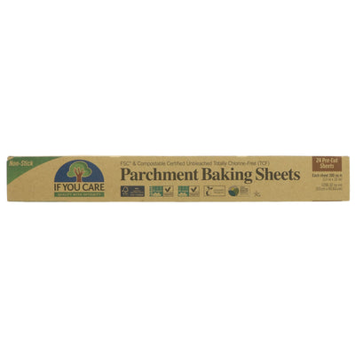 If You Care | Parchment Baking Sheets - Unbleached. 24 Pre-Cut Sheets | 24