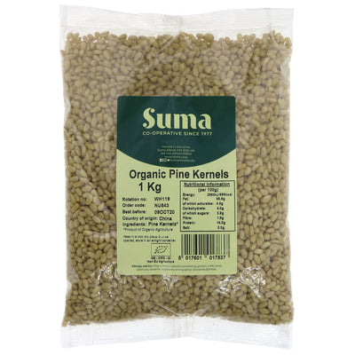 Organic vegan pine kernels, perfect for salads, pasta, and homemade pesto. Toast for even more flavor!