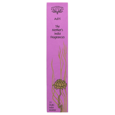 Fairtrade Aditi Sage Incense: 20 sticks of serene aroma for your home, part of The Mother's India Incense range.